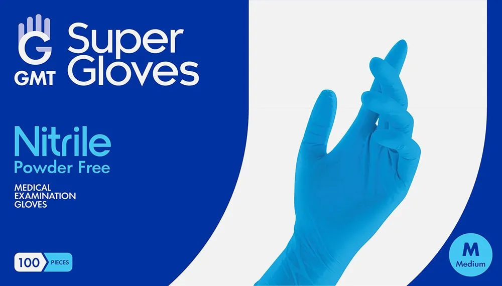 Gloves nitrile powder free blue